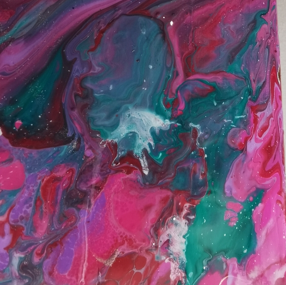 Small Wood Abstract Painting Garden Swirl wall art - Picture 10 of 10